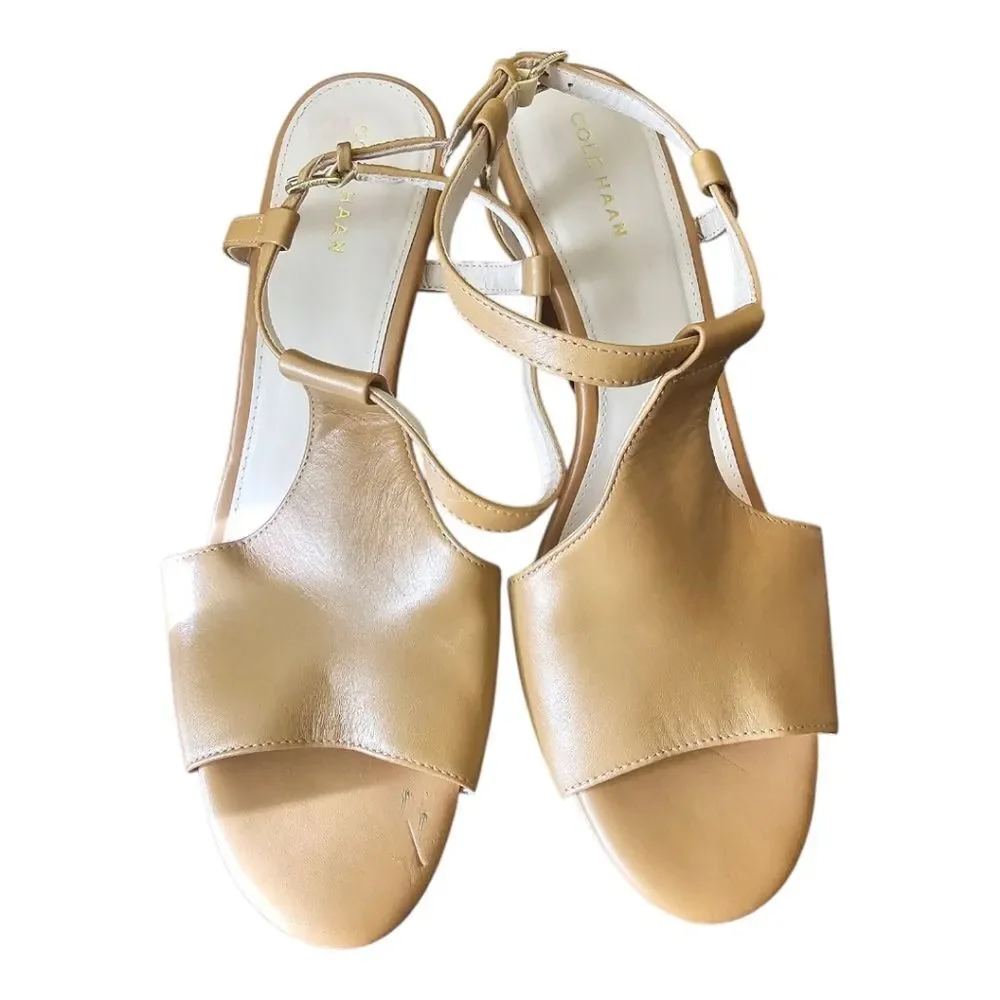 COLE HAAN Maddie Wedge Sandal in Pecan Tan W14236 - Size‎ 7 1/2